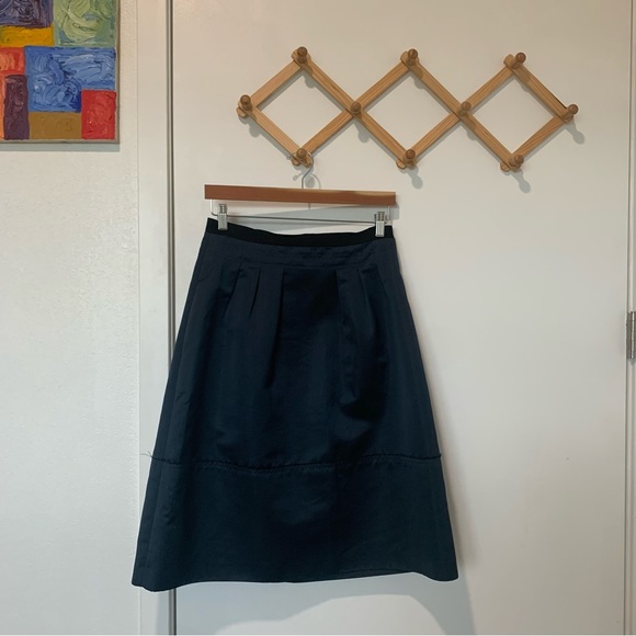 MADEWELL Satin Pleated A Line Midi Skirt - Picture 1 of 16
